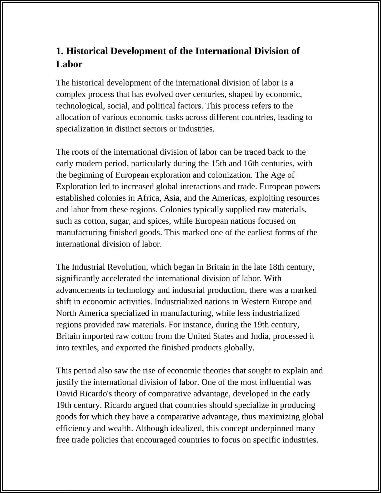 INTERNATIONAL DIVISION OF LABOR AS THE MATERIAL BASIS FOR THE FORMATION OF THE WORLD ECONOMY 3