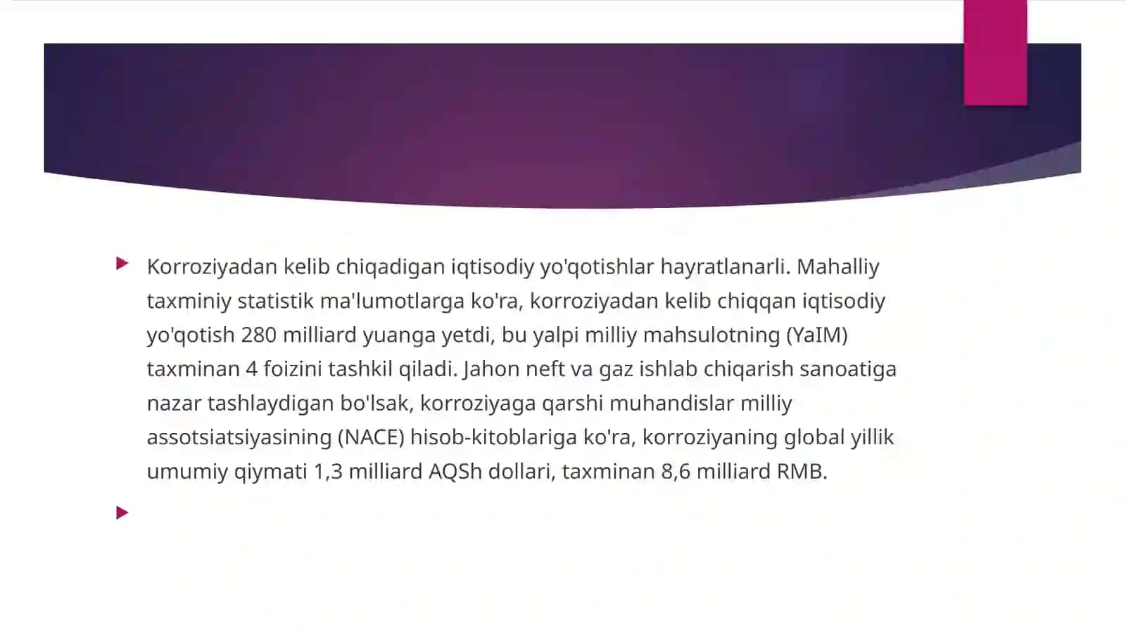 Korroziyaning Gʻoyalari: Korroziya va uning so`nash shakllari 3