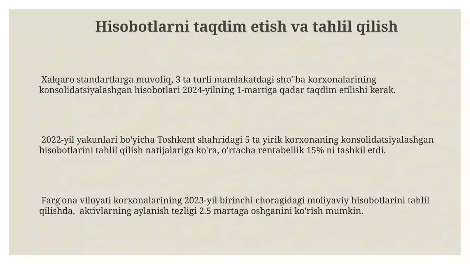 Jamlangan hisobotlarni tuzish usuli 3