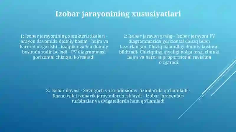 Izobar Jarayon. Jarayonning Pv Va Ts - Diagrammalari 3