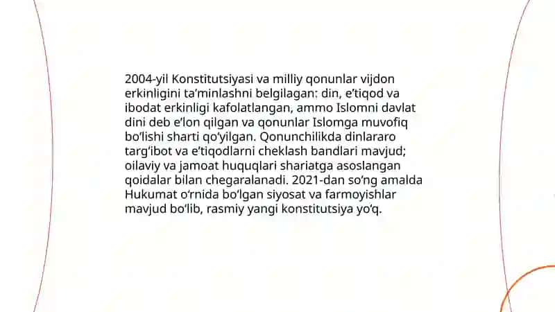 Afgʻonistonda hozirgi kundagi vijdon erkinligi tamoyillari 3