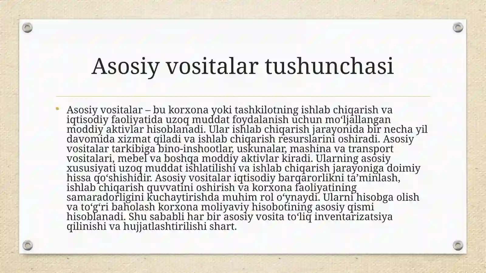 Asosiy vositalar tushunchasi va tur­lari 3
