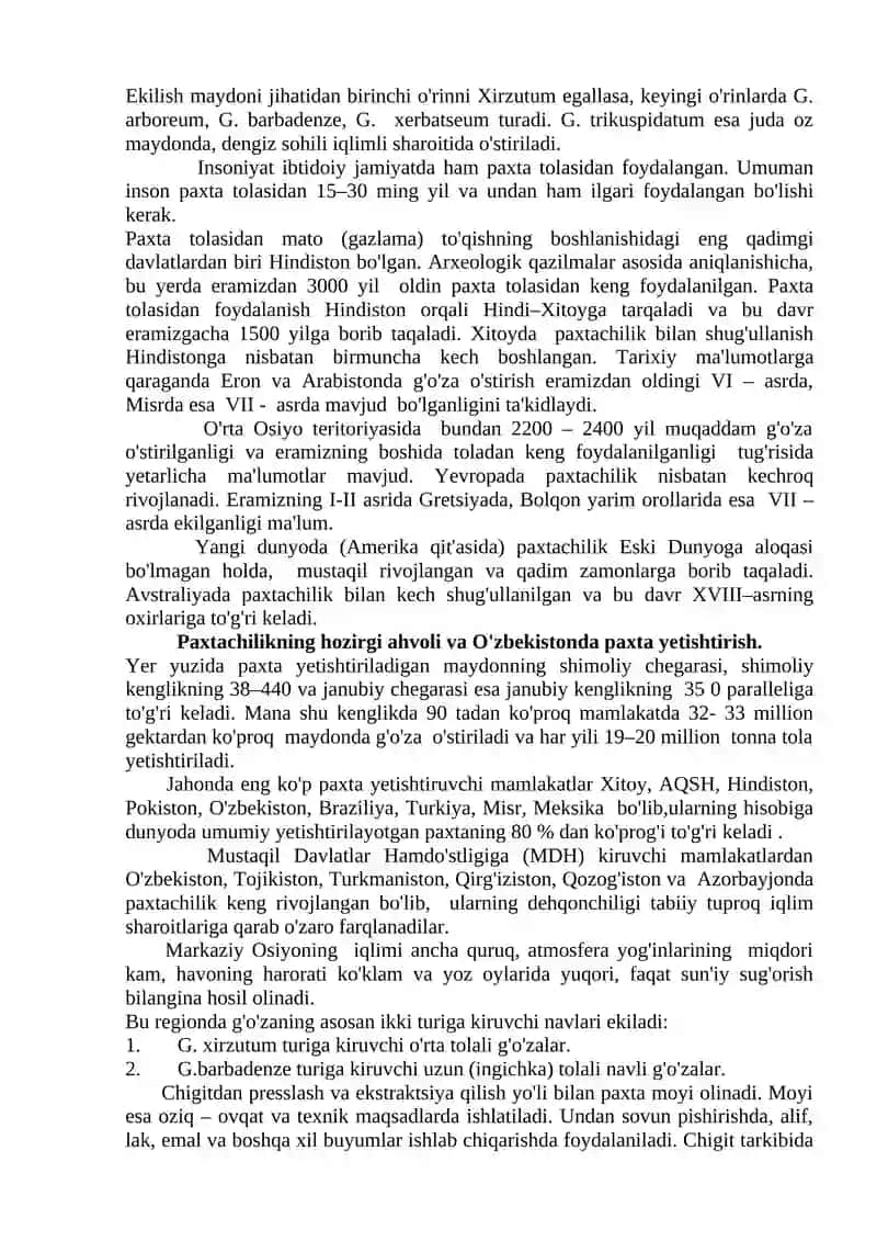 G’o’zaning xalq xo’jaligidagi ahamiyati 3