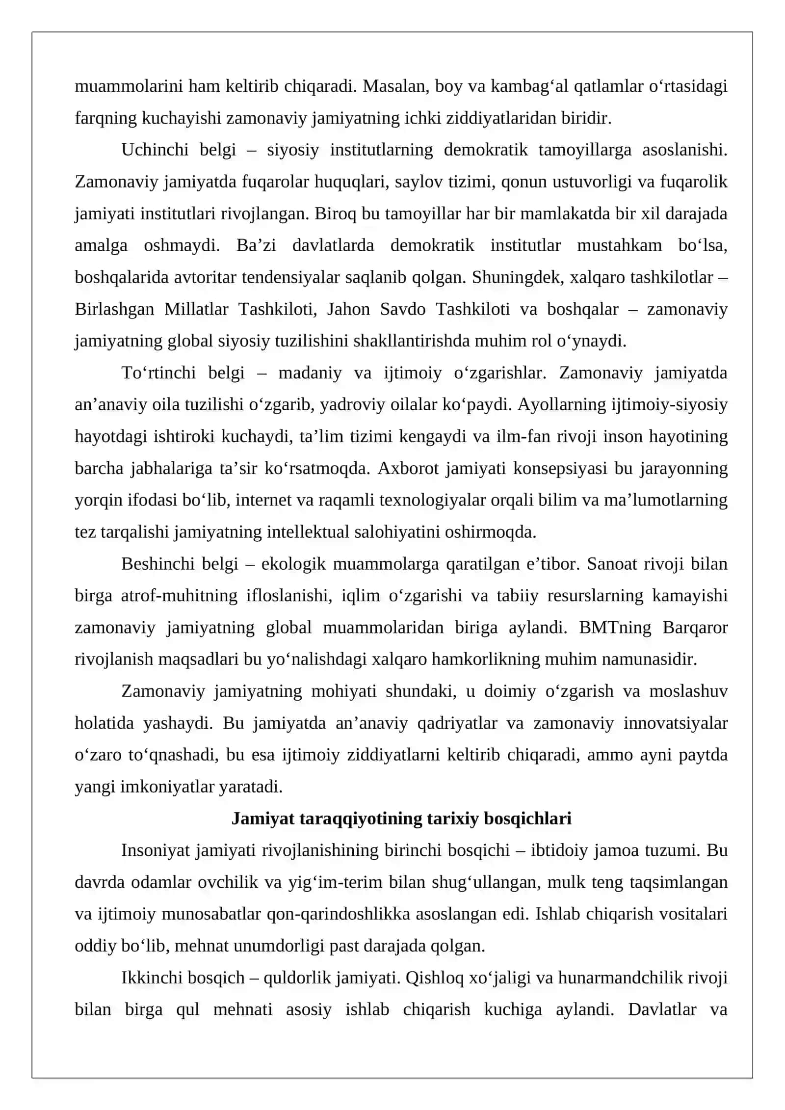 Zamonaviy jamiyat 3