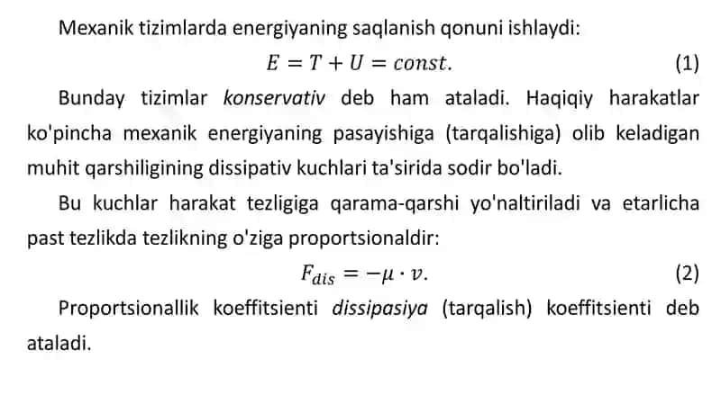 Dissipativ sistemalar 3