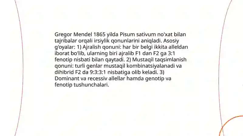 Belgilarning irsiylanish qonunlari 3