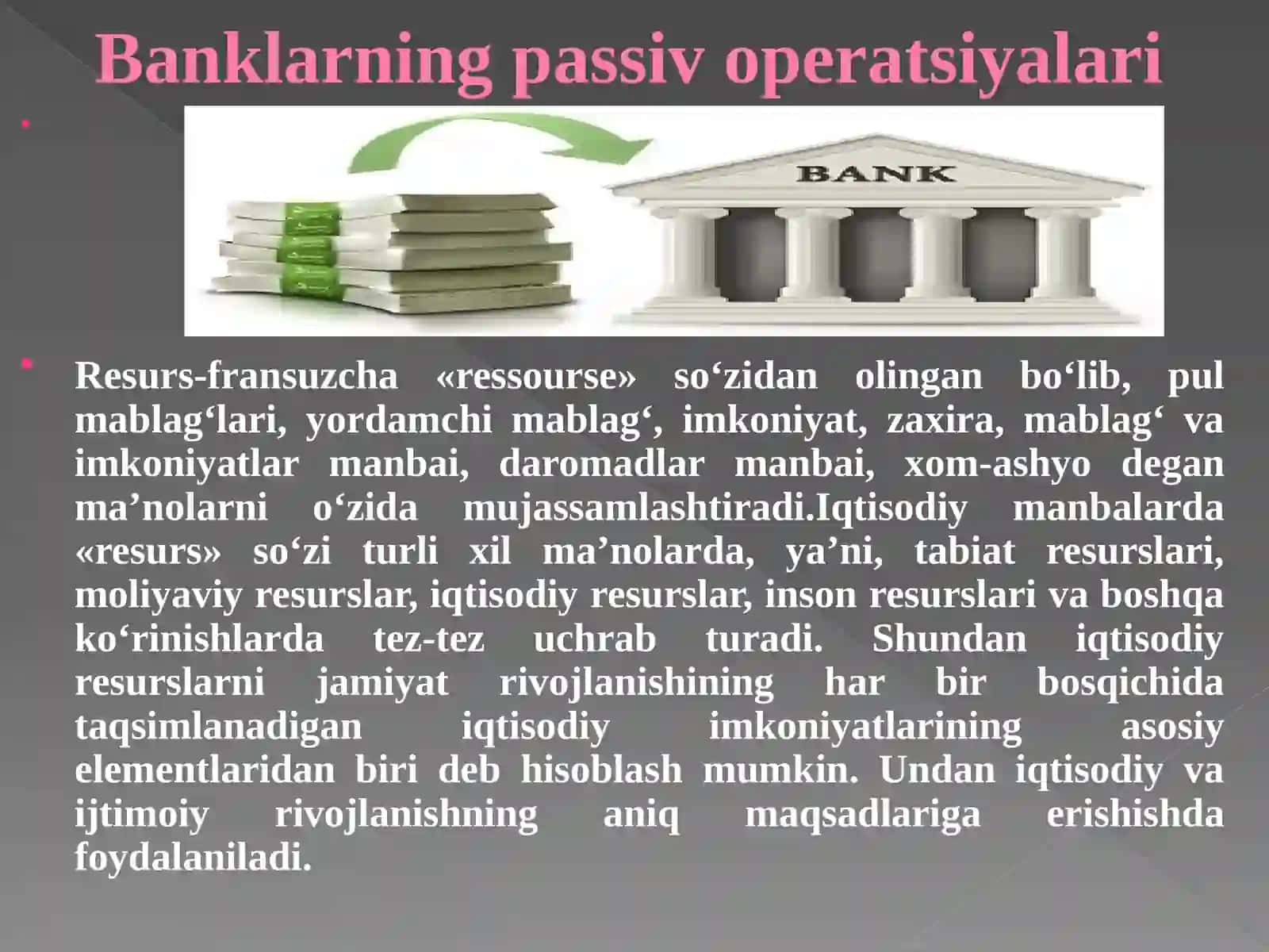 Tijorat banklari passiv operatsiyalari va ularning tarkibi 3