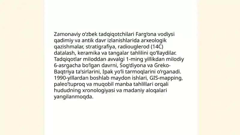 Zamonaviy o‘zbek tadqiqotchilarining Farg‘ona vodiysi tarixi 3