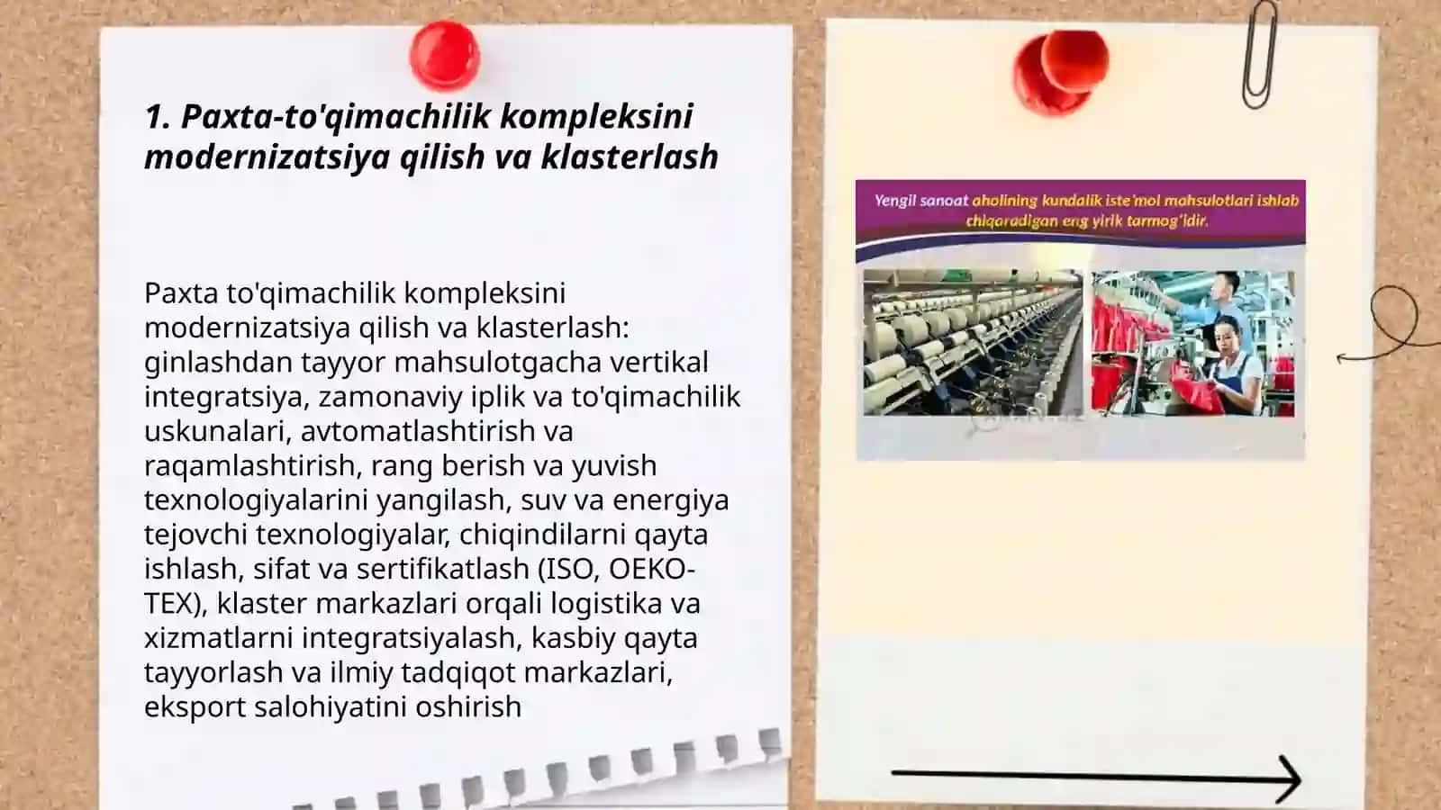 O'zbekiston Respublikasida yengil sanoatni rivojlantirish yo'nalishlari 3