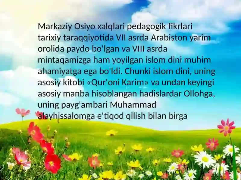 Islom dinining o'qitish metodlari 3
