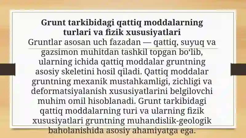 Gruntlarda qattiq moddalar va ularning grunt mustahkamligi ta'siri 3