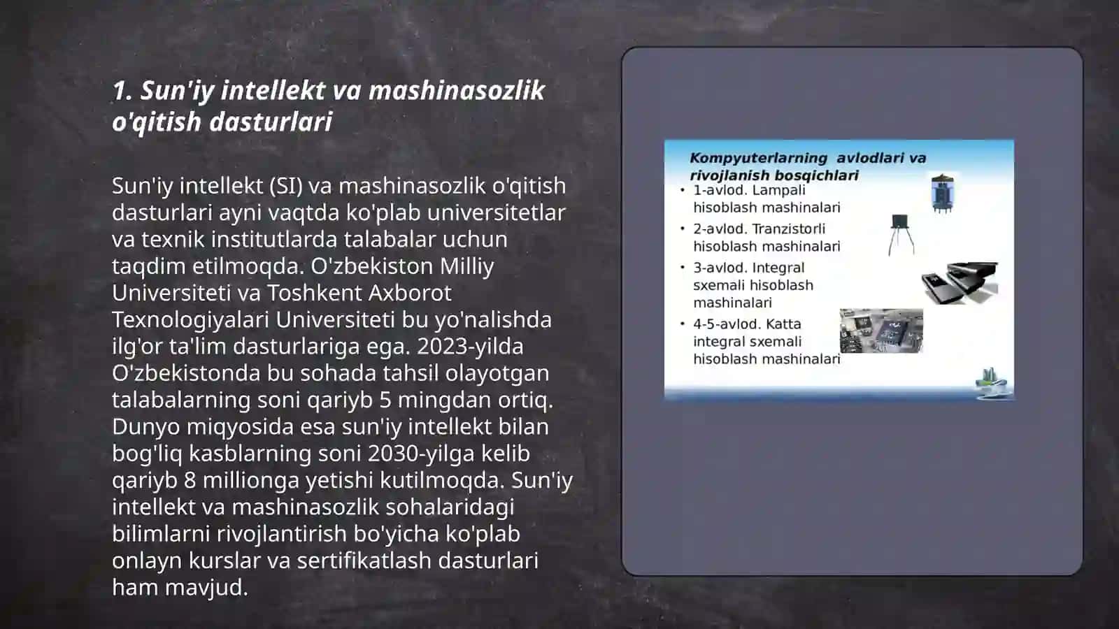 Sun'iy intellekt va mashinasozlik o'qitish dasturlari 3