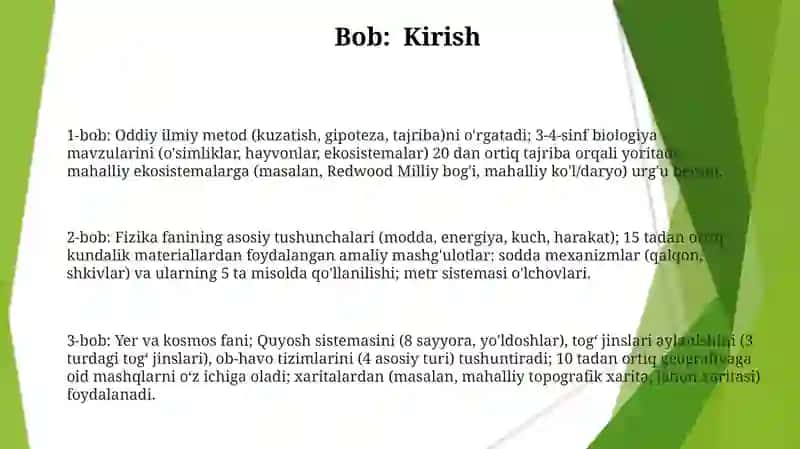 3-4-sinflar Tabiiy fanlar darsligi bilan ishlash boyicha taqdimot tayyorlash 3