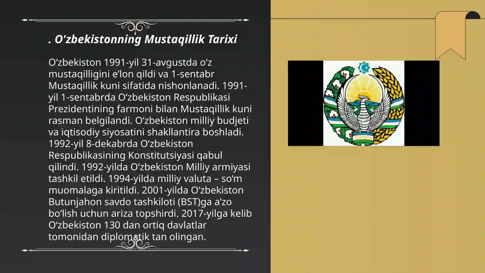 O'zbekistonning Mustaqillik Tarixi 3