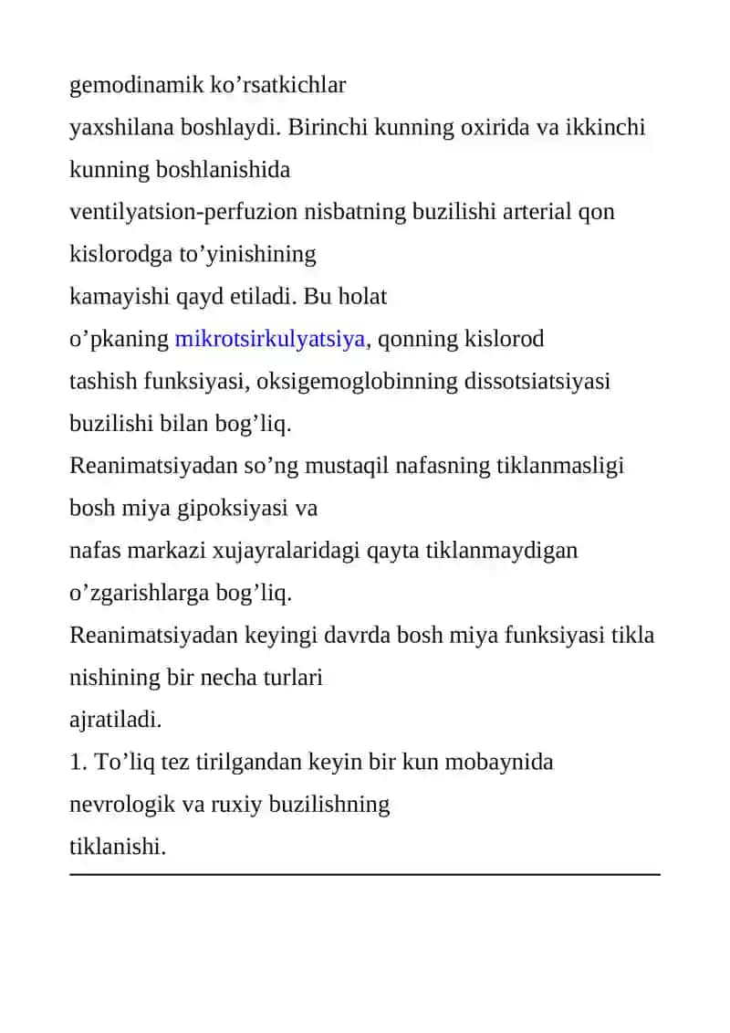 Postreanimatsion kasallikvareanimatsiyadan keyingidavridaintensivterapiya xususiyatlari 3