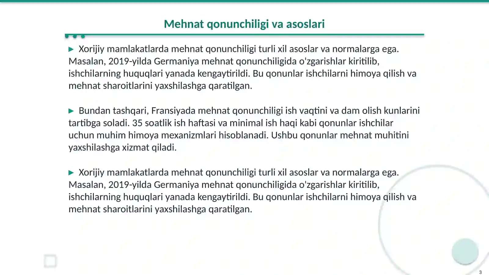 Xorijiy mamlakatlarda mehnatga oid munosabatlar 3
