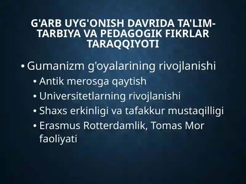 Sharquyg'onish davri ta'lim-tarbiya taraqqiyoti 3