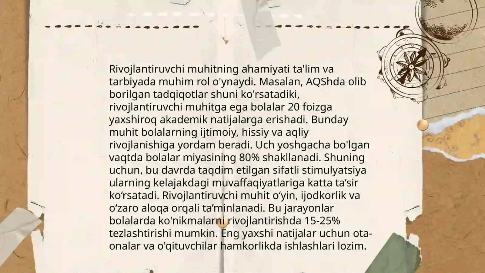 Maktabgacha ta'lim tashkilotda rivojlanturuvchi muxit va uning turlari 3