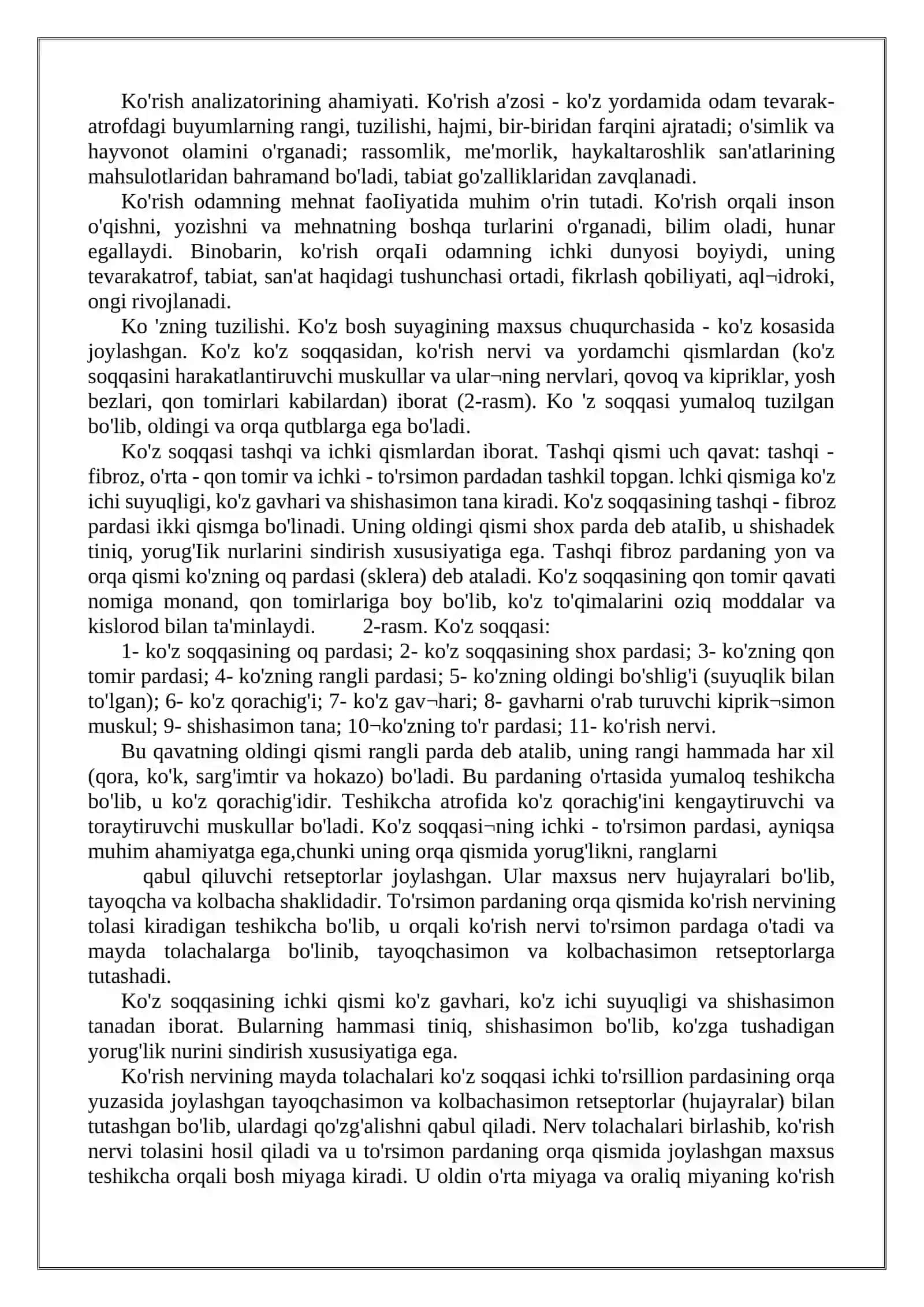 Ko’rish va eshitish organlarining xususiyatlari. Yaqindan ko’rish va uni oldini olish 3