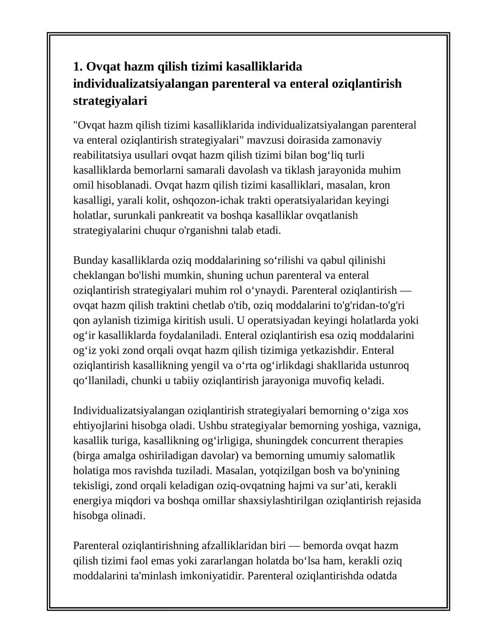 OVQAT HAZM QILISH TIZIMI KASALLIKLARIDA ZAMONAVIY REABILITATSIYA USULLARI 3