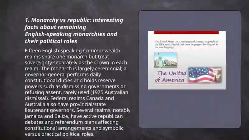 The Political Systems of English-Speaking Countries: A Presentation Based on Interesting Facts 3