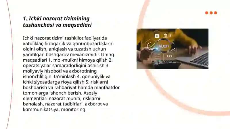 Ichki nazorat tizimini o'rganish 3