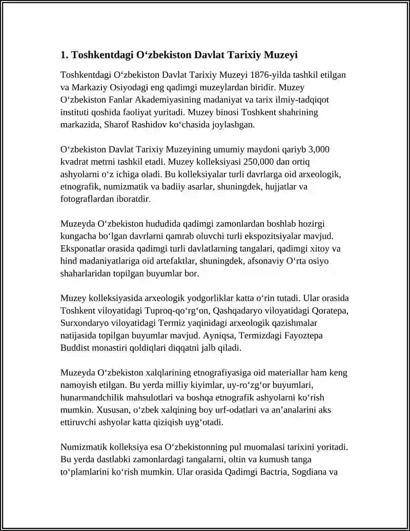 Toshkentdagi O‘zbekiston Davlat Tarixiy Muzeyi 3