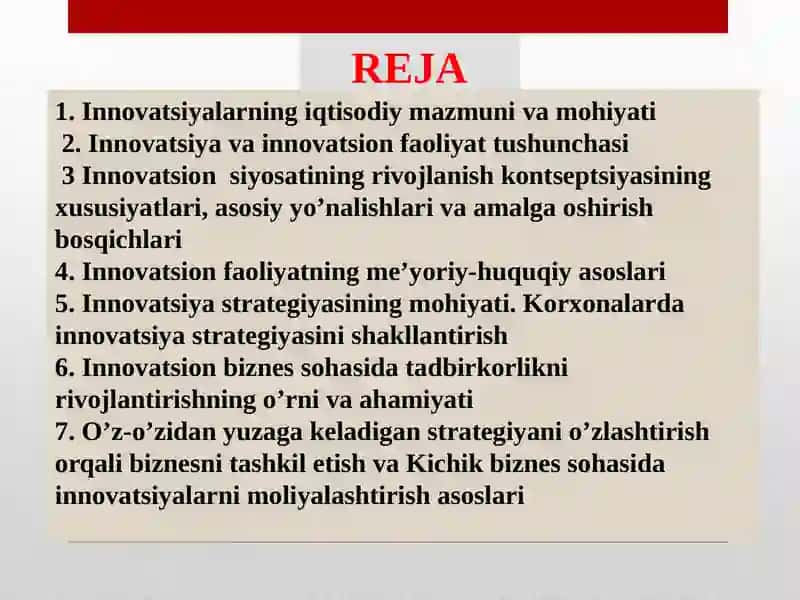 INNOVATSION IQTISODIYOT FANIGA KIRISH 3