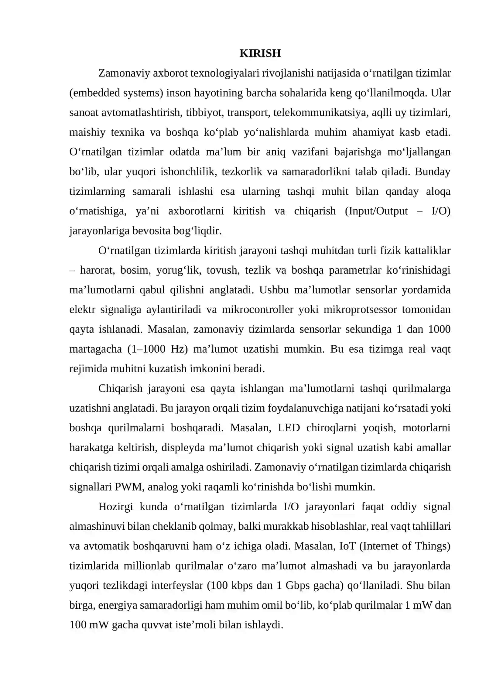 O‘rnatilgan tizimlarda axborotlarni kiritish/chiqarish 3