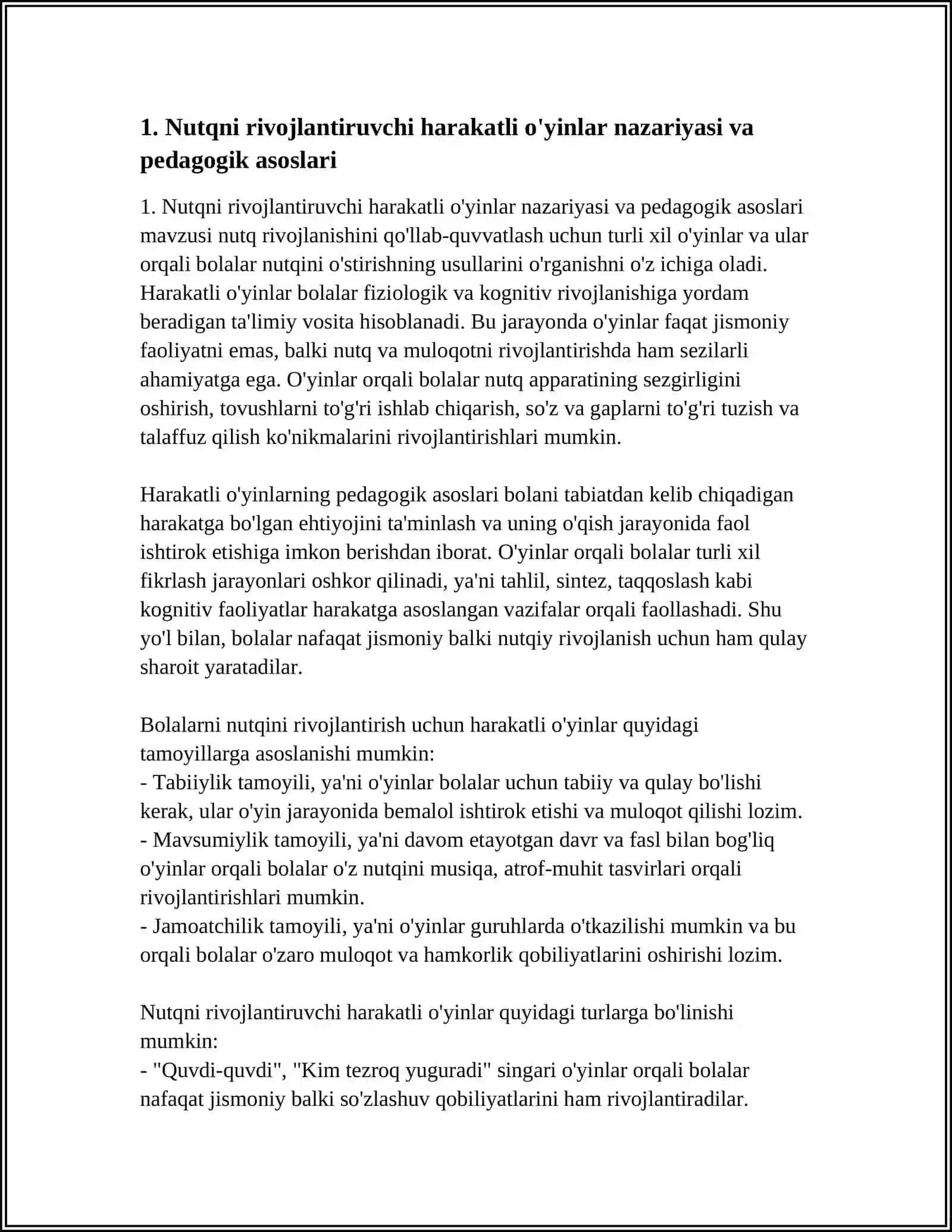 Nutqni Rivojlantiruvchi Harakatli O'yinlar 3