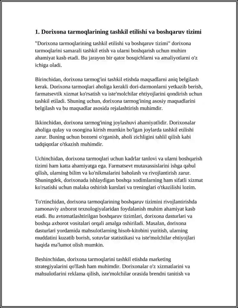 DORIXONA TARMOQLARINING FAOLIYATI 3