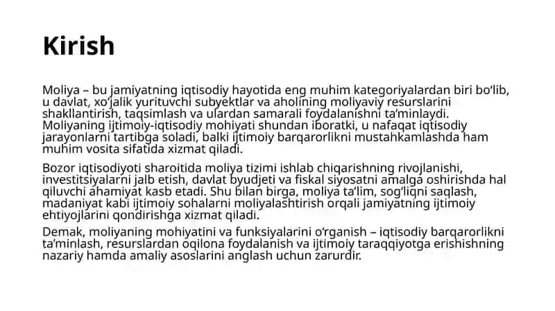 Moliyaning ijtimoiy-iqtisodiy mohiyati va funksiyalari 3