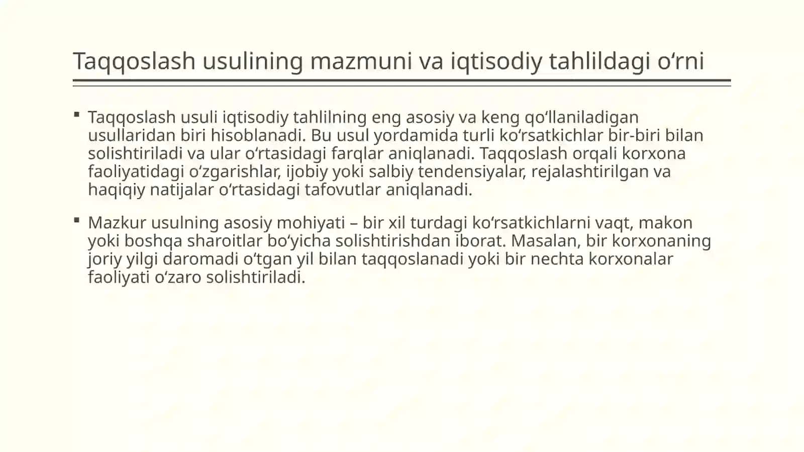 Taqqoslash usuli va uni tahlilda qo‘llanilishi 3