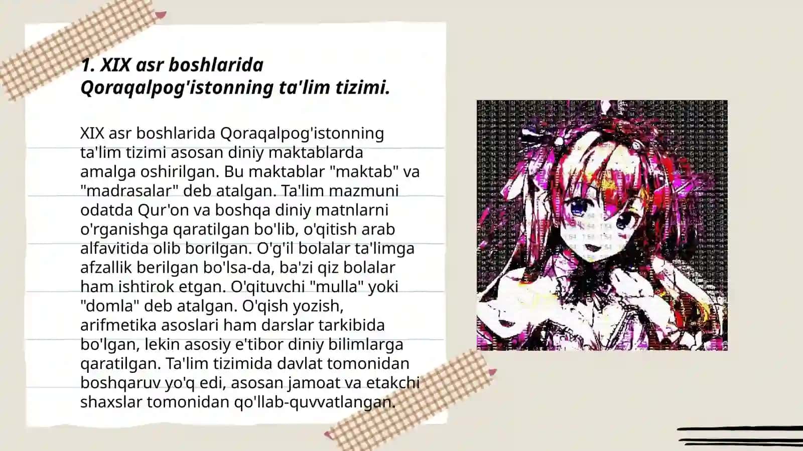 XIX-XX asr boshlaridagi Qoraqalpog'istondagi ta'lim 3