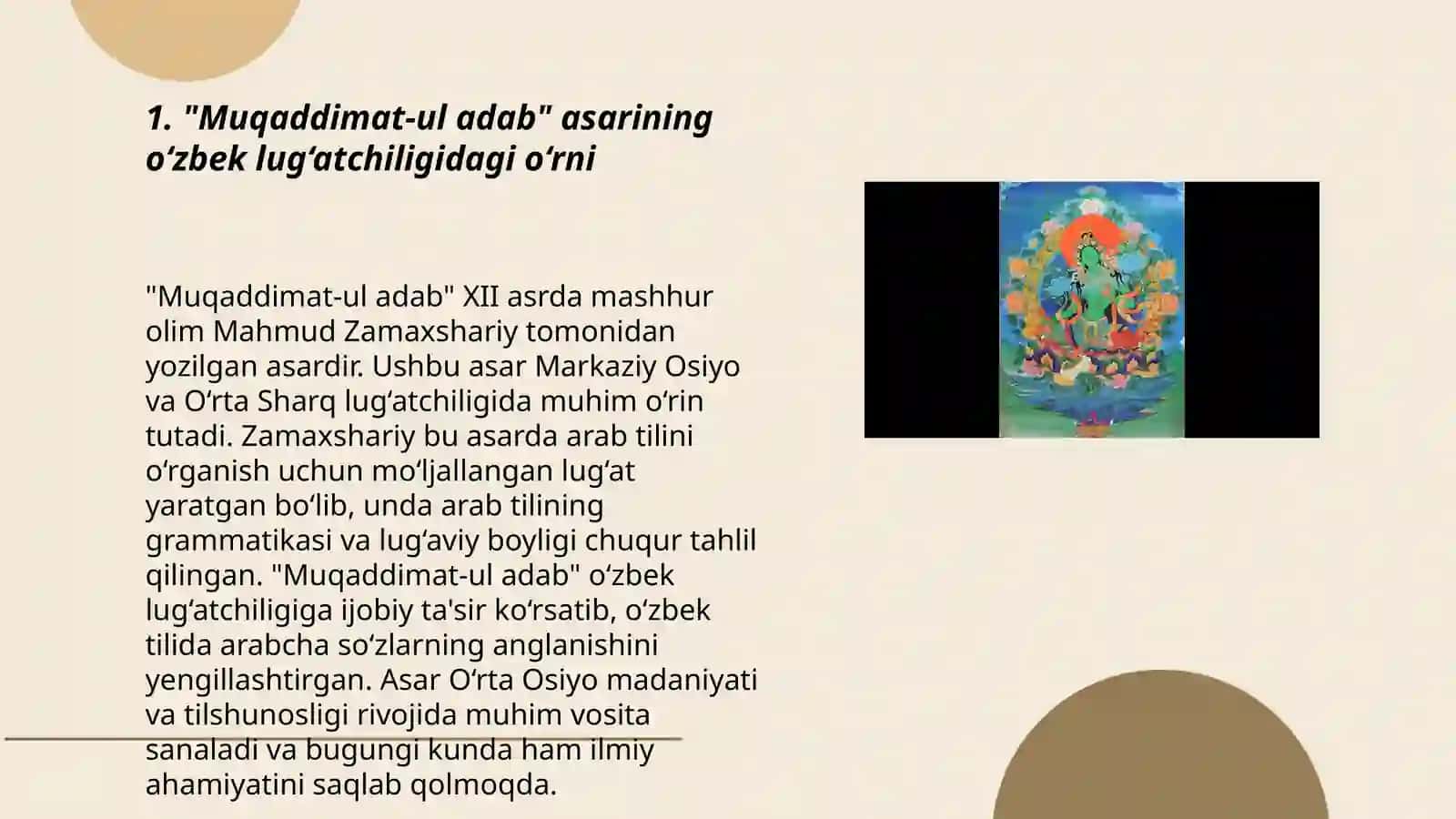 “Muqaddimut-ul adab” asarining o‘zbek lug‘atchiligida tutgan o‘rni hamda unda arab, fors, mo‘g‘ul tillariga oid so‘zlarning qo‘llanishi 3