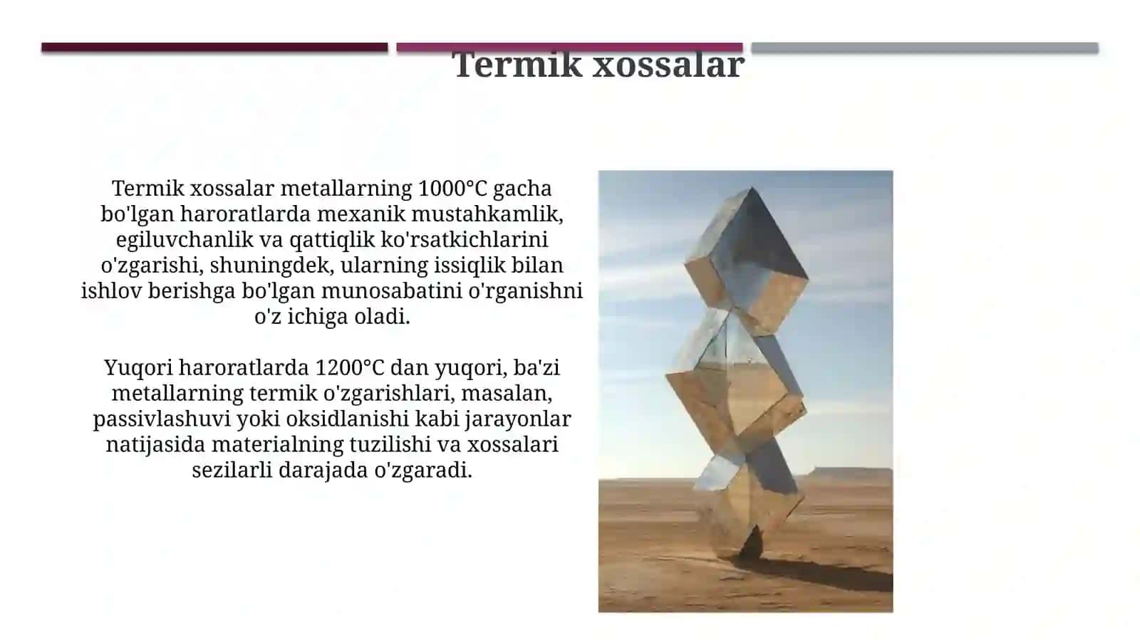 Materiallarning tuzilishi va xossalari 3