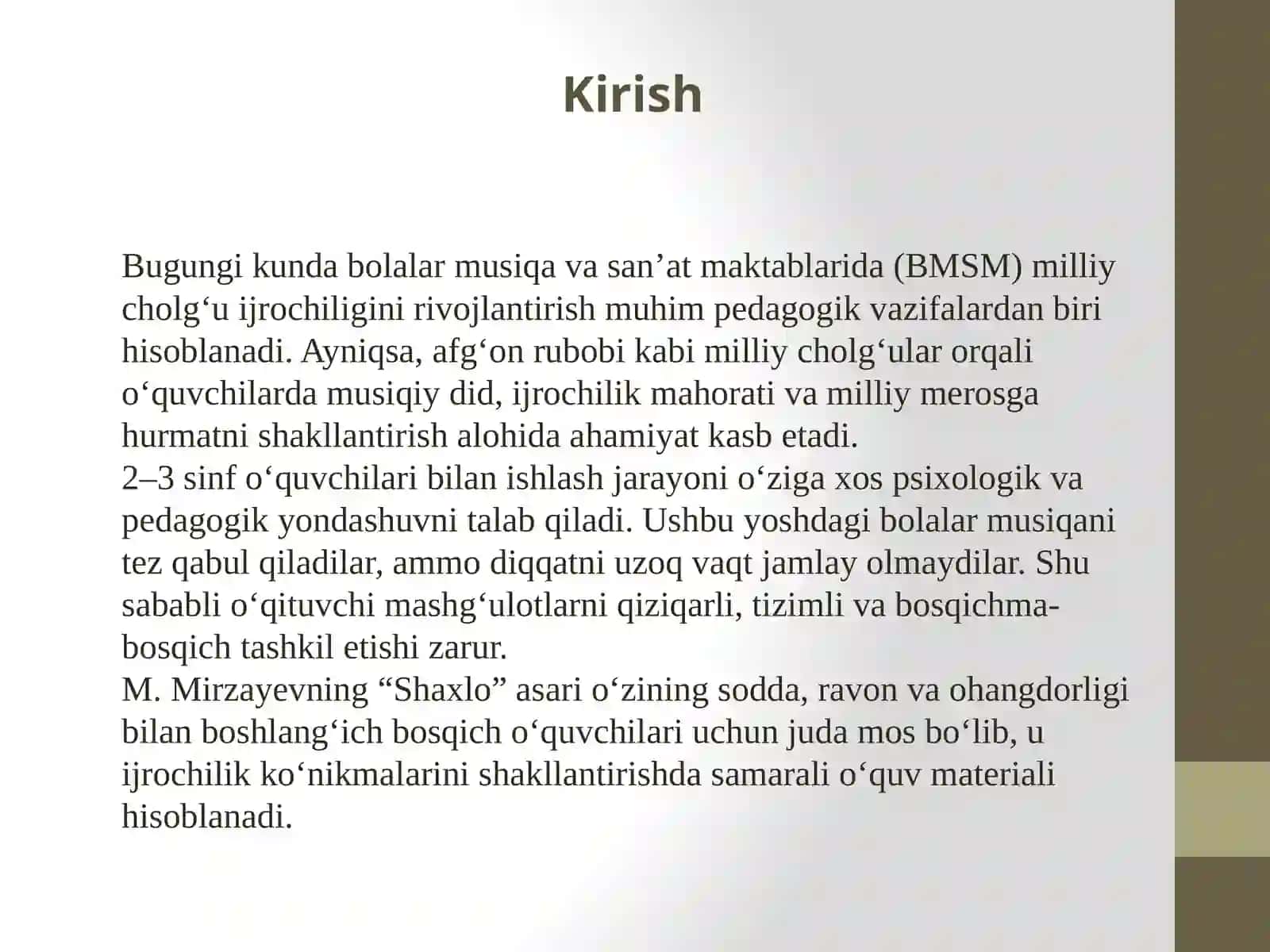 Shaxlo Asarini ijro etish Afg'on rubobida o'rgatish metodikasi 3