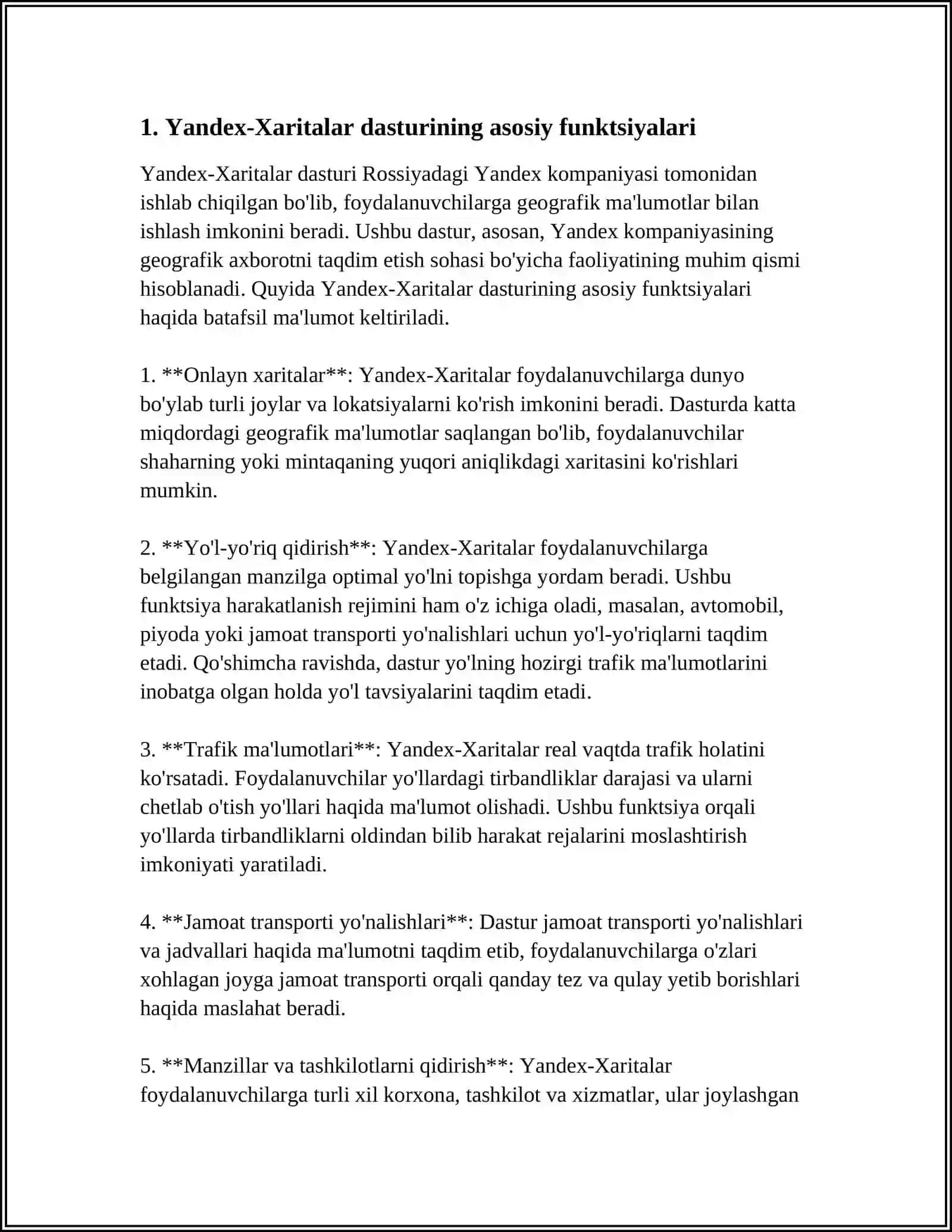 Yandex-Xaritalar GEOGRAFIK AXBOROT TIZIMI 3
