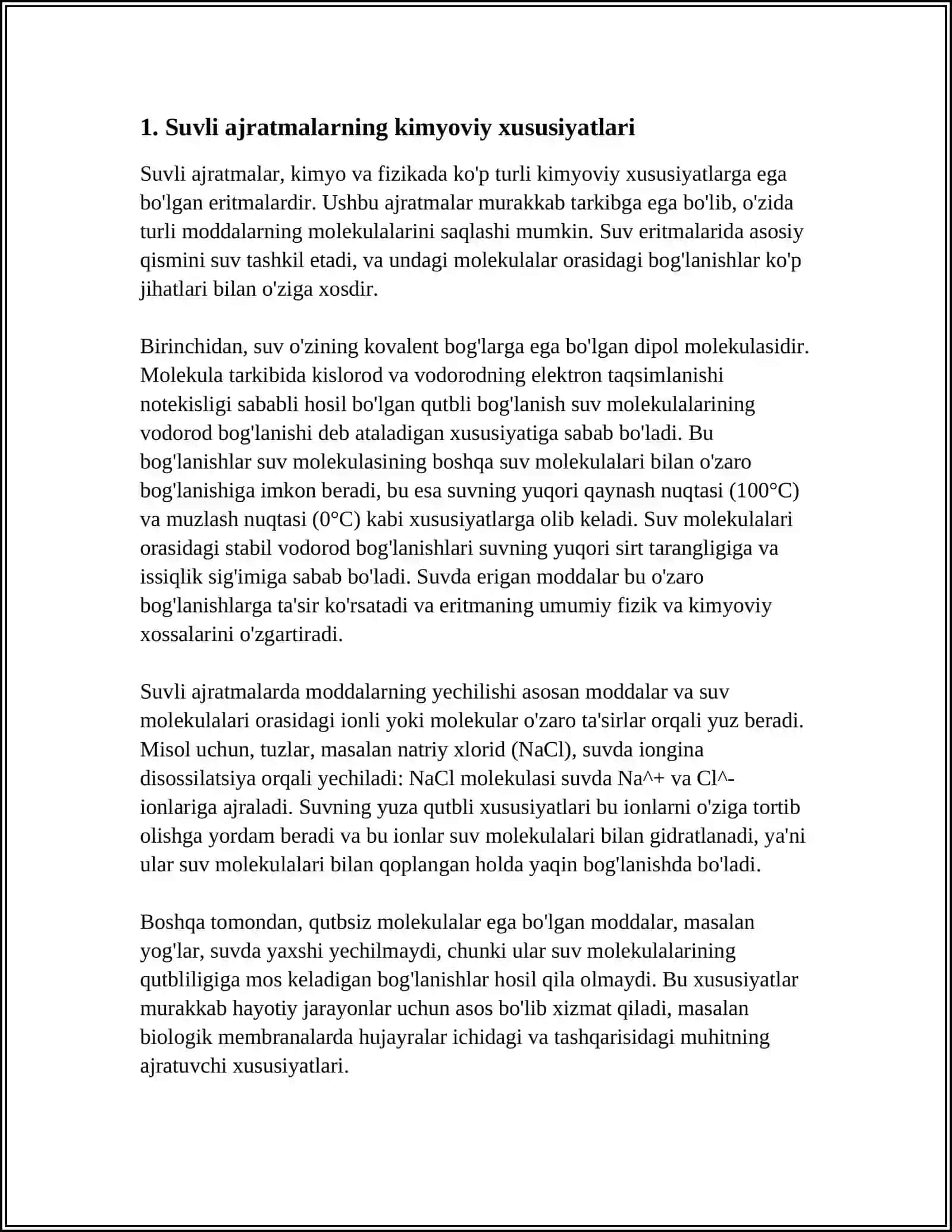 SUVLI AJRATMALARGA DORI MODDALAINI QO‘SHISH USULLARI. SUVLI AJRATMALARNI OLISHNING NAZARIY ASOSLARI 3
