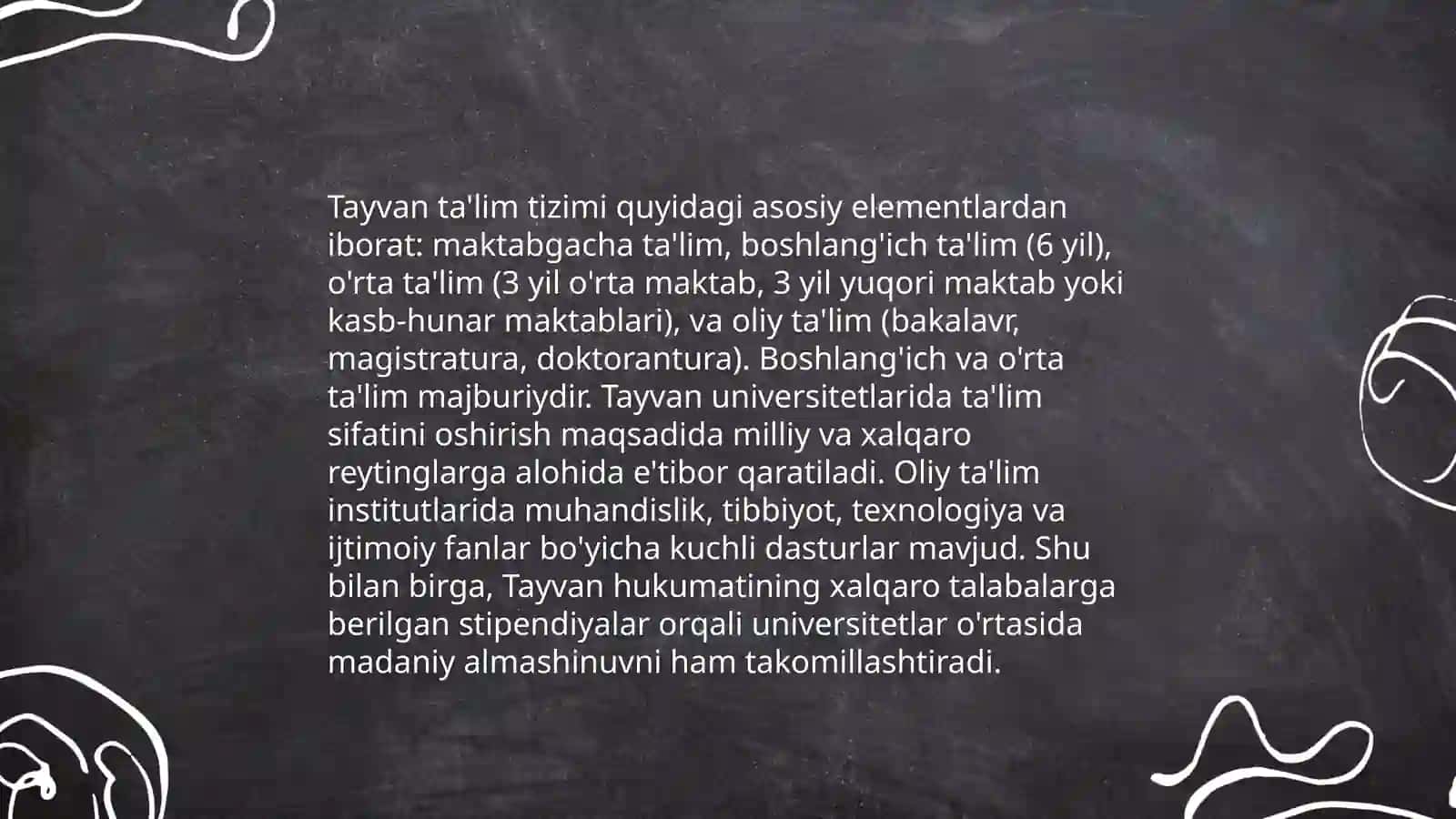 Tayvan davlatining ta'lim tizimi va xalqaro baholash dasturlaridagi o'rni haqida 3
