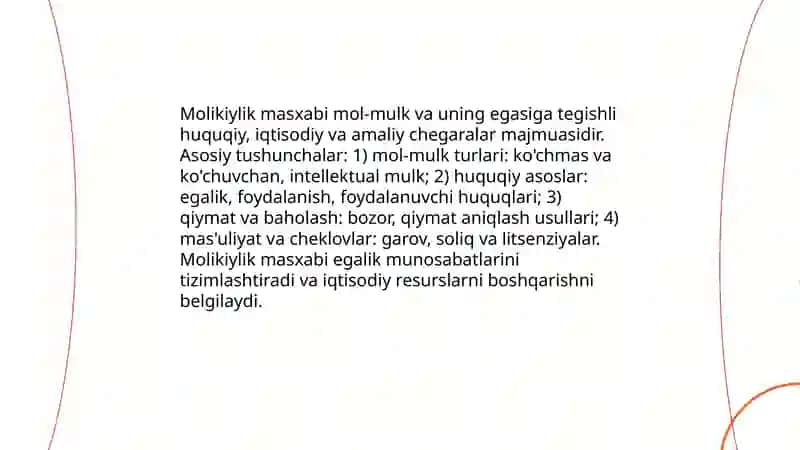 Molikiylik masxabi 3
