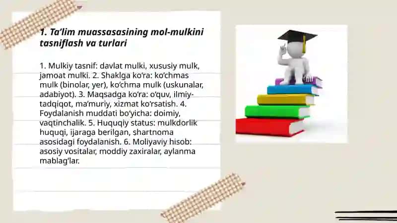 Taʼlim muassasasidagi mulkiy munosabatlar 3