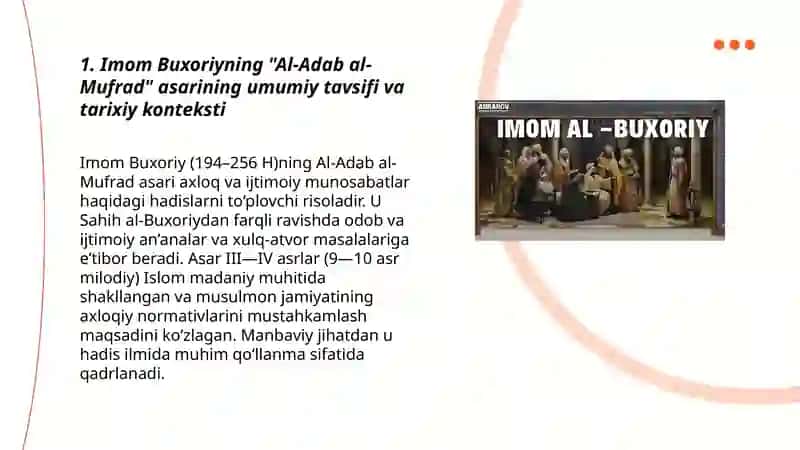 Imom Buxoriyning "Al-Adab al-Mufrad" asari 3