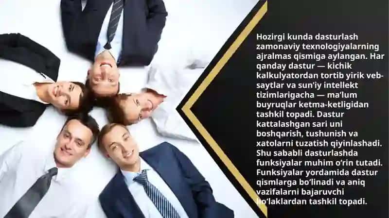 Python dasturlash tilida Funksiya qaytaruvchi qiymat: retun 3