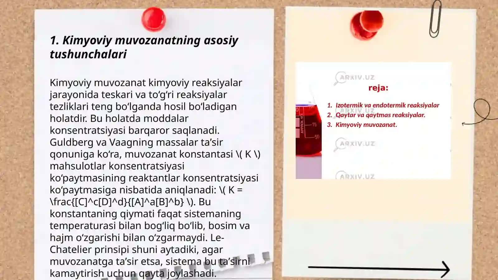 Kimyoviy muvozanat va uni siljitish 3