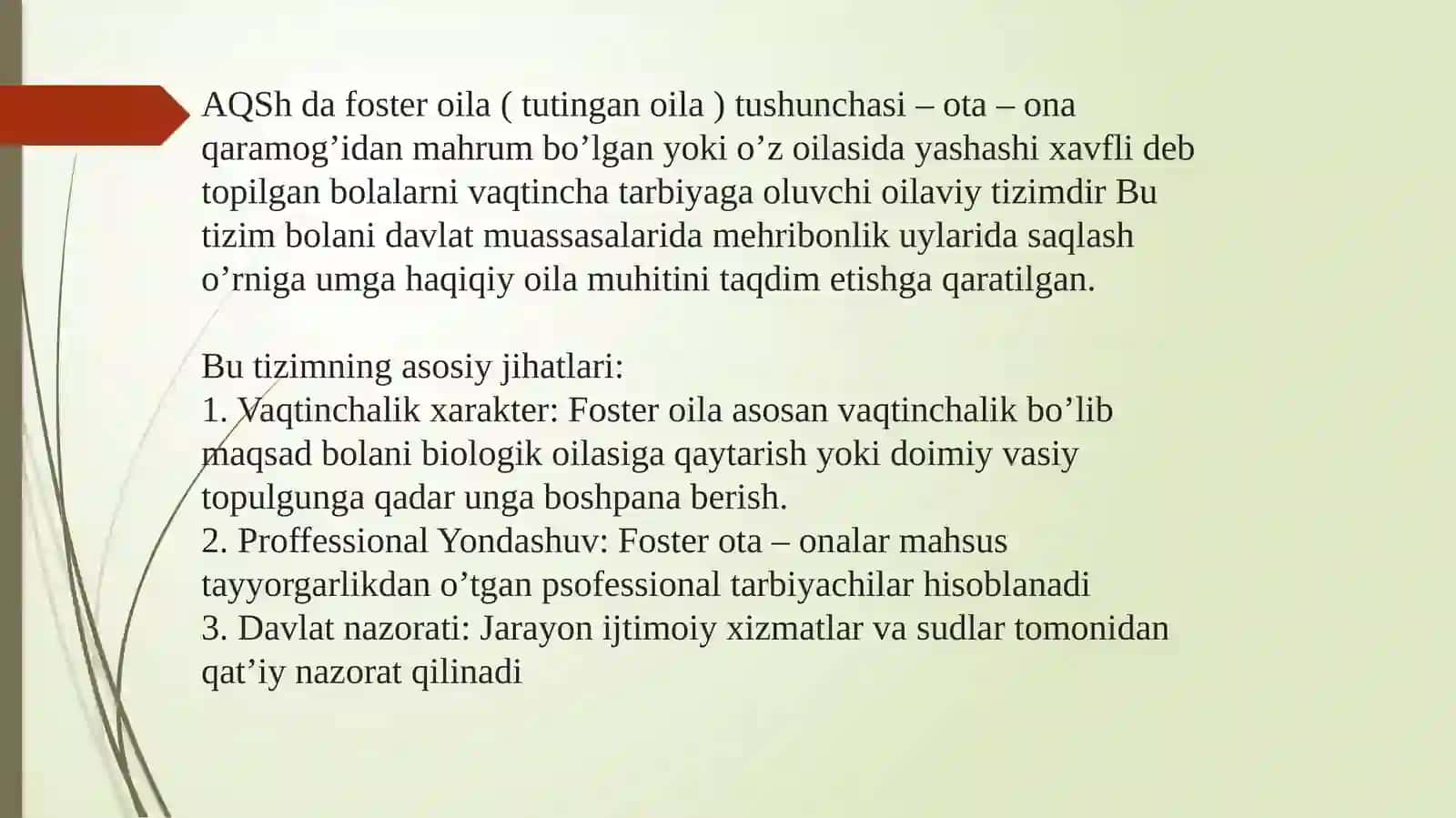 AQSHda Bolani fostir oilaga berish tartibi 3