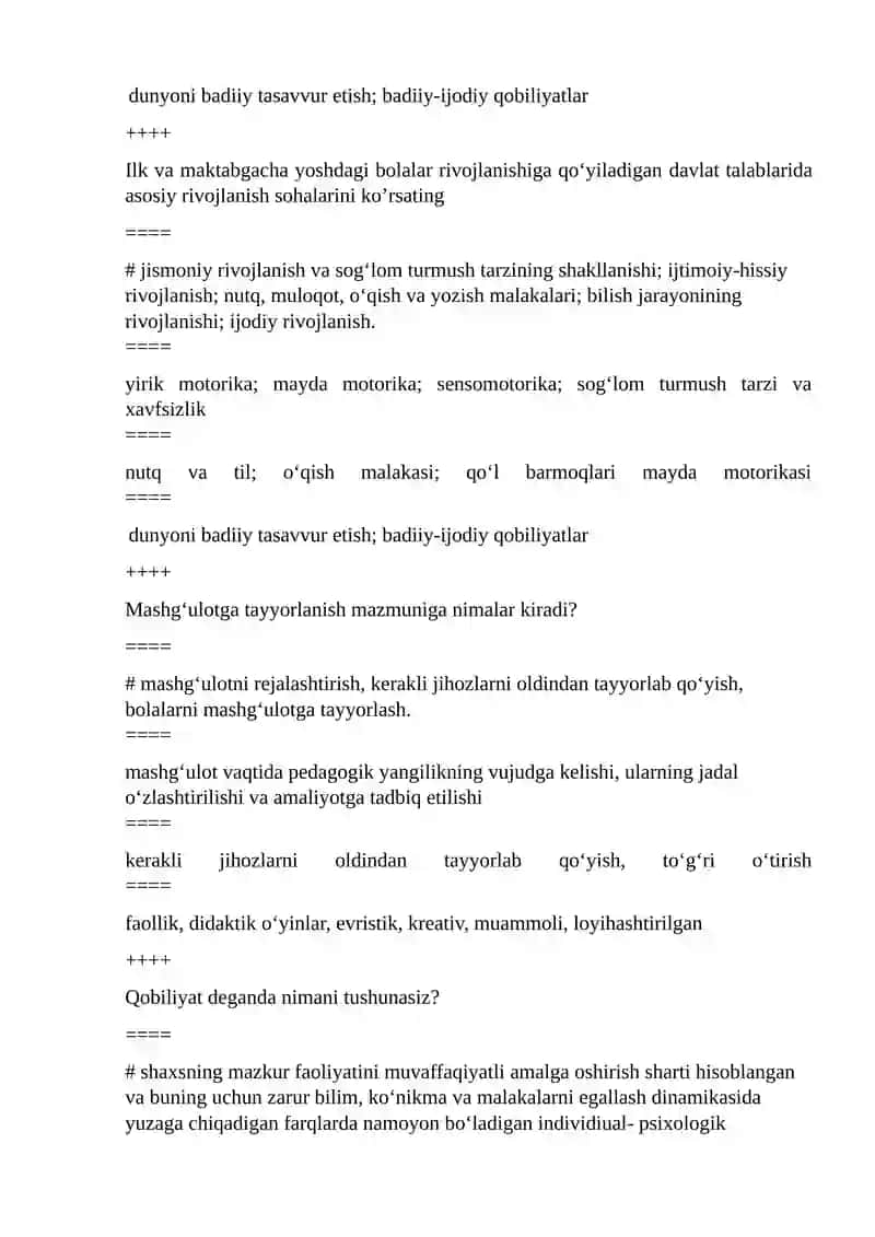 maktabgacha pedagogika testlar 3