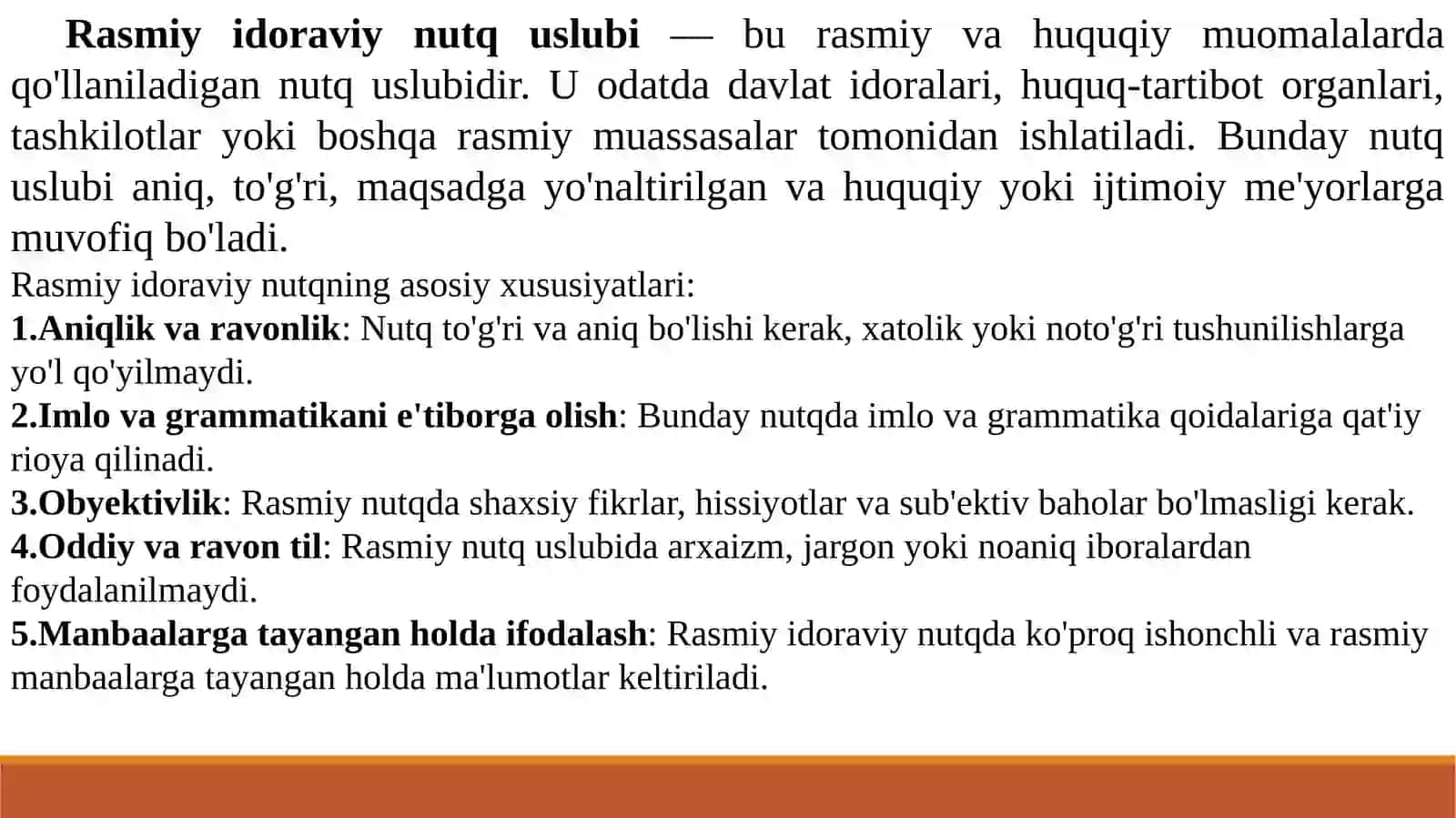 RASMIY USLUBGA XOS XUSUSIYATLAR 3