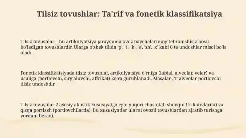 Unli tovushlar va ularning tasnifi 3