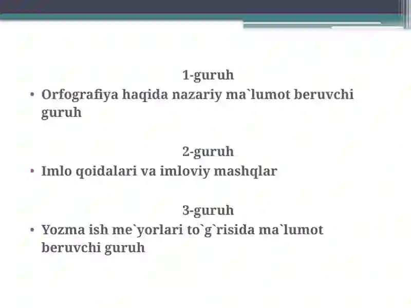 Imlo va imloviy mashqlar 3